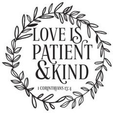 love is patient and kind wreath