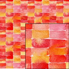 red and yellow watercolor geometric abstract pattern