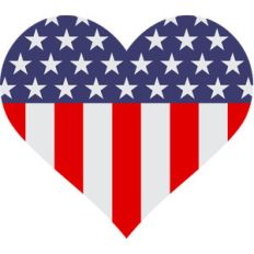 american flag heart
