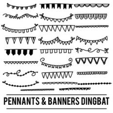 pennants and banners dingbat font