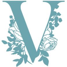 v floral letter