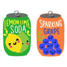 kawaii soda cans