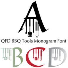 qfd bbq tools monogram font