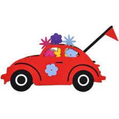 bug love car card in a box decoration