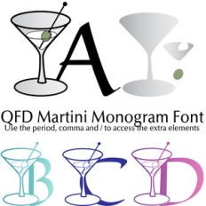 qfd martini monogram summer party font