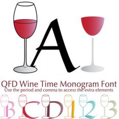 qfd wine time monogram summer party font