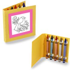 crayon holding square coloring cards - bird swirl