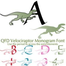 qfd velociraptor monogram font
