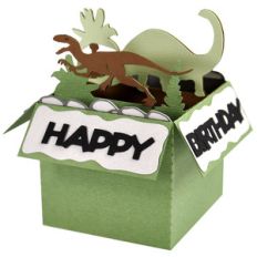 qfd dinosaur birthday card in a box