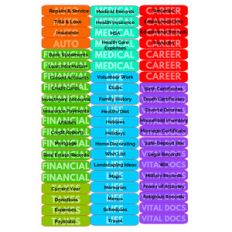 colorful file labels