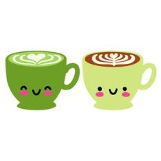 kawaii latte and matcha latte