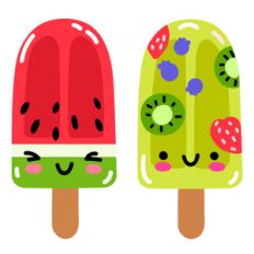kawaii watermelon fruit ice pops