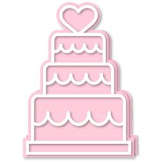 cake layered with heart outline 5x7 card
