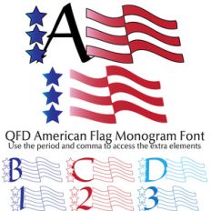 qfd american flag monogram font