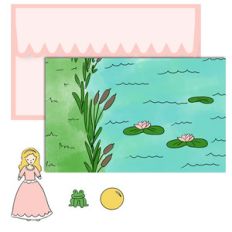 paper doll scene set - frog prince