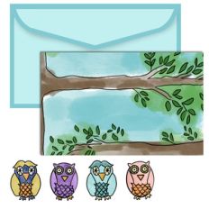 paper doll scene set - owls
