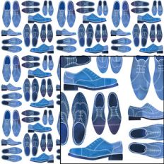 blue brogue shoes pattern