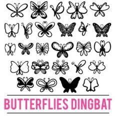 butterflies dingbat font