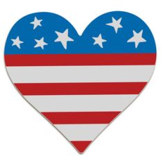 flag heart with stars