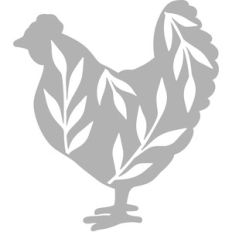 chicken silhouette with leaves