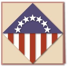 flag square on point 6x6 card