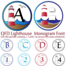 qfd lighthouse monogram summer beach font