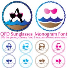qfd sunglasses monogram summer beach font