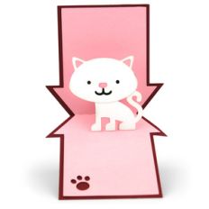 pop up card cat house