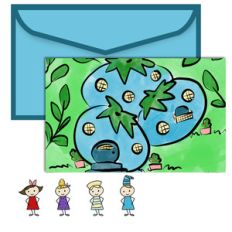 paper doll scene set - blueberry house