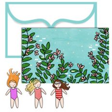 paper doll scene set - swimming
