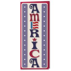 america word art banner card