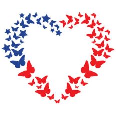 butterfly flag heart