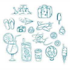 sketched summer stickers