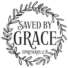 saved by grace quote wreath
