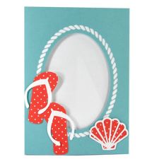 flip flop shell summer beach frame with stand