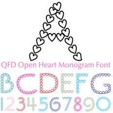 qfd open heart monogram font