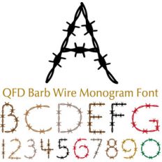qfd barb wire monogram font