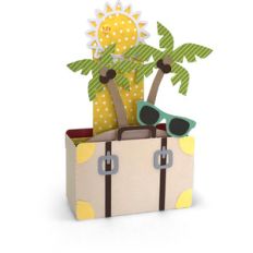 box card tropical suitcase