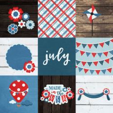 4x4 patriotic elements background paper