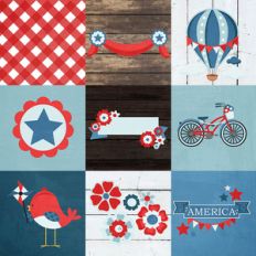 4x4 patriotic elements background paper