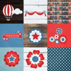 4x4 patriotic elements background paper