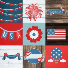 4x4 patriotic elements background paper