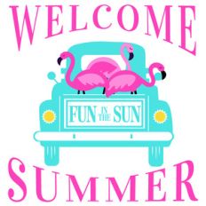 welcome summer flamingo truck