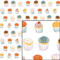 cupcakes celebration party seamless pattern