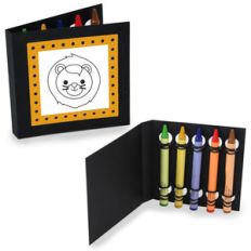 crayon holding square coloring cards -lion