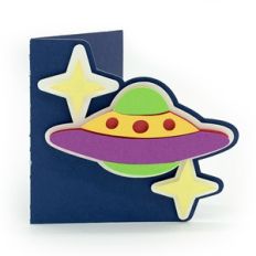 flying saucer in space card