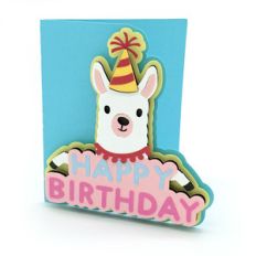 happy birthday llama card