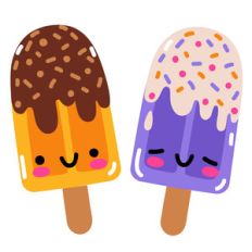 kawaii chocolate coated ice cream bars