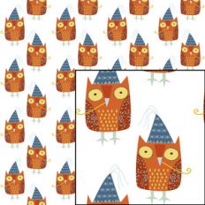 party owl seamless pattern