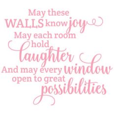 may these walls know joy